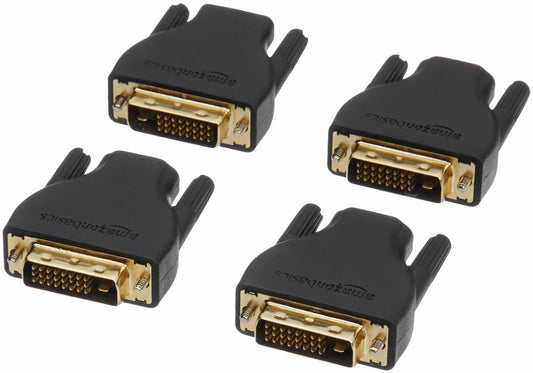 Amazon Basics Gold-Plated HDMI to DVI Adapter (4 Pack), Black