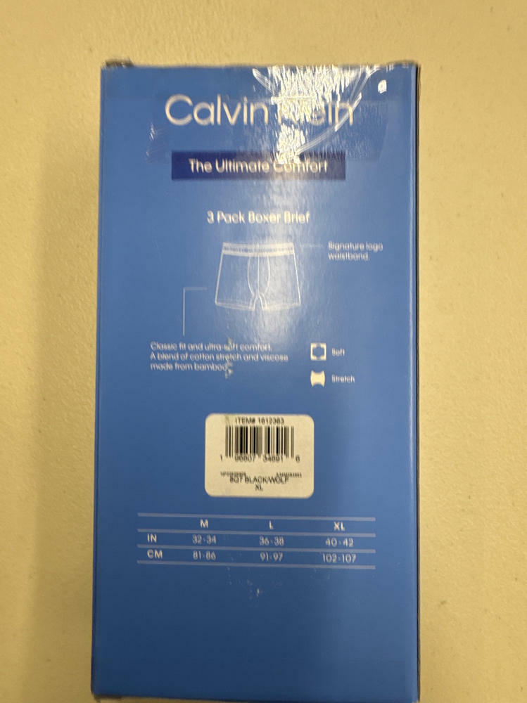 Calvin Klein Mens 3 Pack Lightweight Boxer Brief- XL