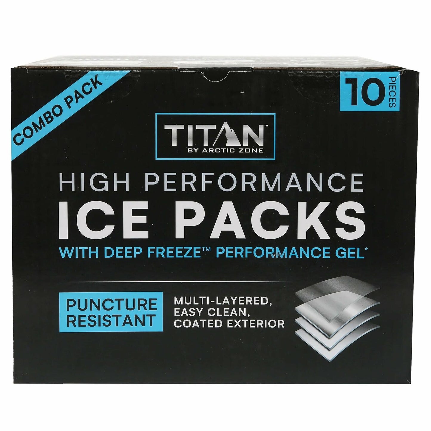 Titan by Arctic Zone Deep Freeze Ice Pack, 10-Piece Set with Deep Freeze Gel