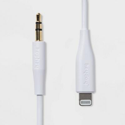 3' Lightning to Aux (M) Cable - heyday-White