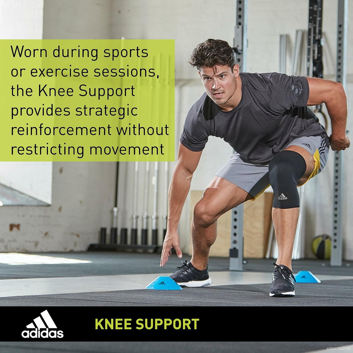 adidas Support Knee Sleeve, Ergonomic Knee Compression Sleeve