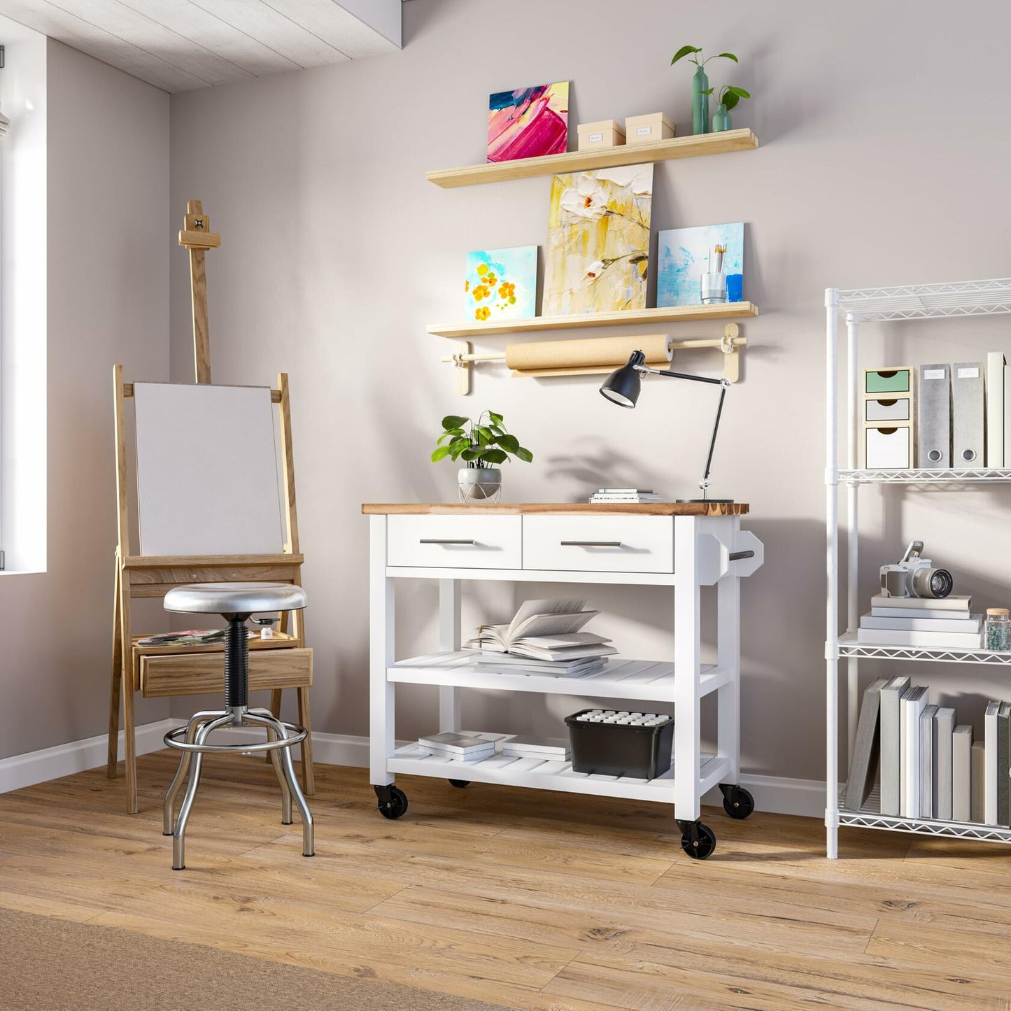 Seville Classics Commercial Work Table Island Utility Cart