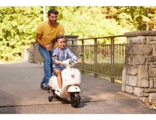 Huffy 6V Vespa Ride-On Electric Scooter, White