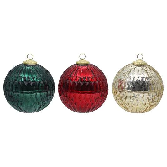 Glass LED Candles-Set of 3