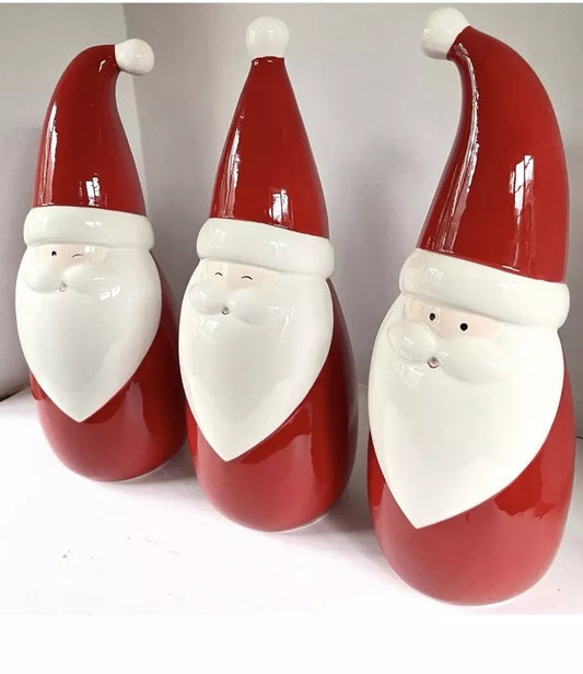 Ceramic Santa, 3 Piece Set