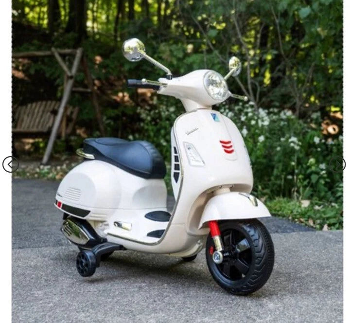 Huffy 6V Vespa Ride-On Electric Scooter, White