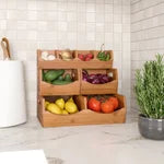 Seville Bamboo Stackable Bin Organizer, 4-piece
