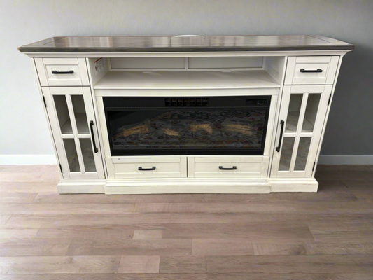 TV Console with Electric Fireplace-Tresanti-white
