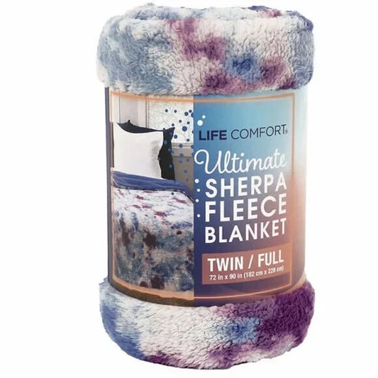 Life Comfort Ultimate Sherpa Fleece Blanket Twin/ Full 72in X 90in New Sealed