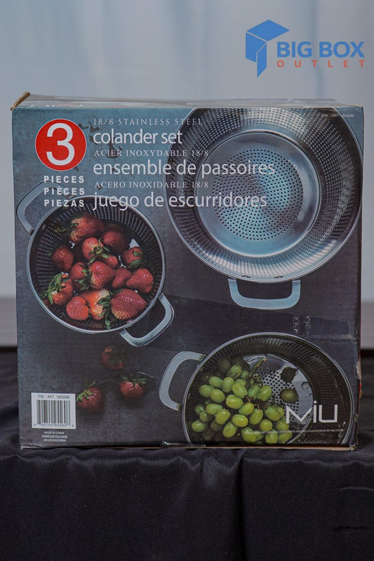 MIU 3-Piece Stainless Steel Colander Set