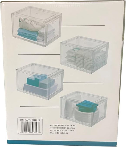 Stackable Shoebox & Organizer, 4-pack
