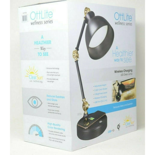 OttLite Wireless Charging LED Desk Lamp