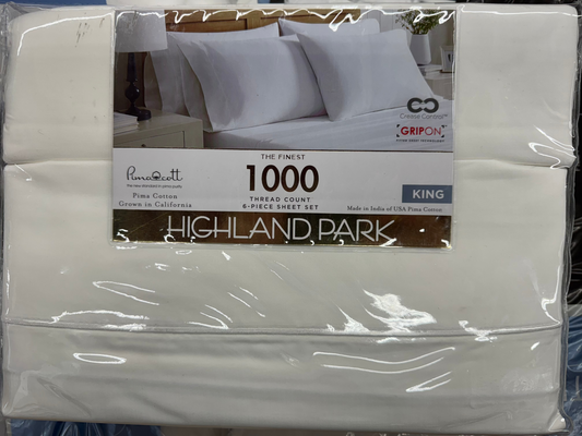 Highland Park 1000 thread count six piece sheet set-King