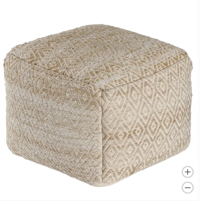 Anji Mountain Woven Diamond Pouf