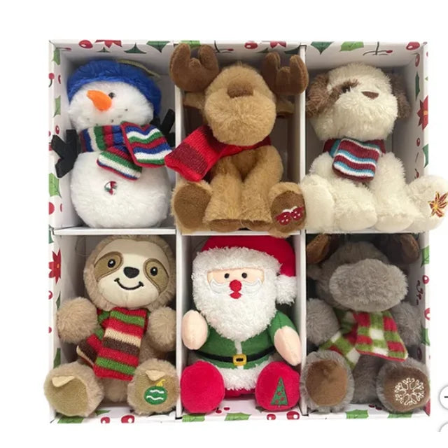 4.5” Plush Bear & Animal Ornaments, 12-piece Set