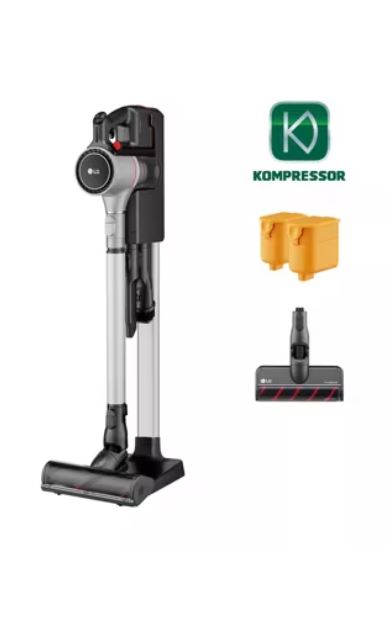 LG CordZero A926 – Cordless Stick Vacuum Cleaner, 120 Minute Runtime w/Extra Rechargeable Battery, Universal & Slim Floor Nozzles, Lightweight, Cleans Carpet, Hardwood, Portable Charging Stand