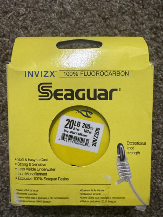 SEAGUAR INVIZX 100% Fluorocarbon Line 200YD YARDS-20lb, FREE USA SHIP!