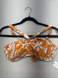 Kona Sol Womens D/DD Orange Tropical Print Bralette Bikini Swim Top
