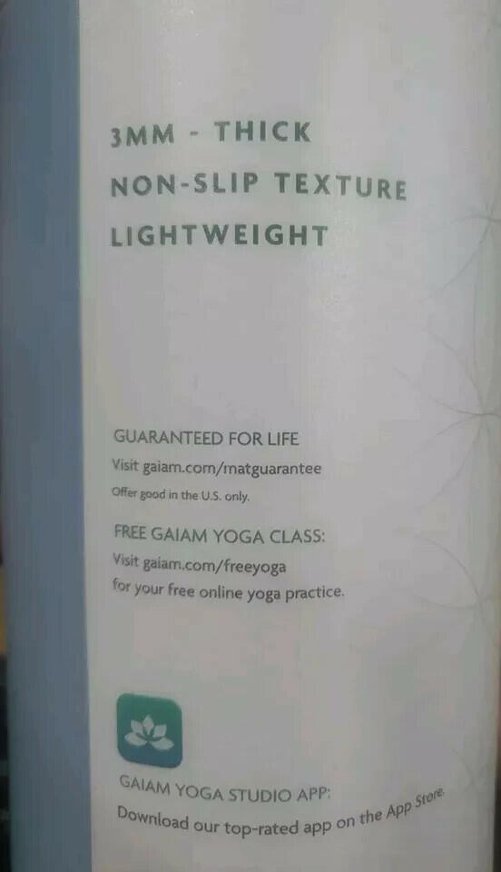 Gaiam Classic Yoga Mat 3MM Lakeside Light Grey Lightweight Portable Non-Slip NEW