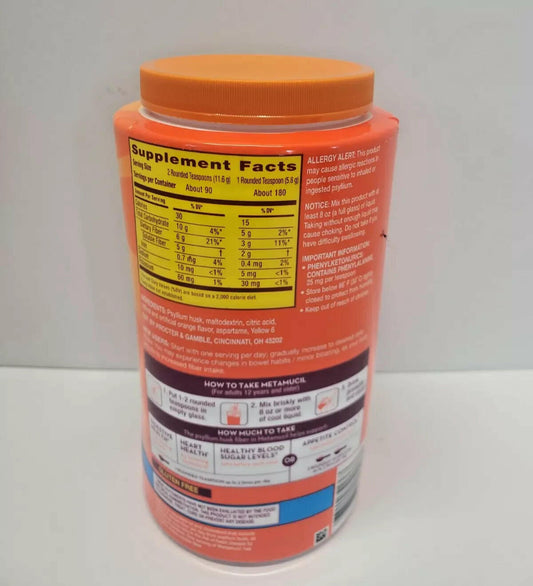 Metamucil 4-in-1 Psyllium Fiber  Orange Supplement 36.8  oz