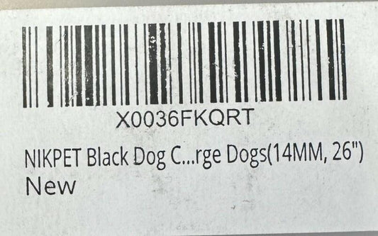 Dog Chain Collar Black Metal Stainless Steel Cuban Link Chain Strong 14mm, 16" L
