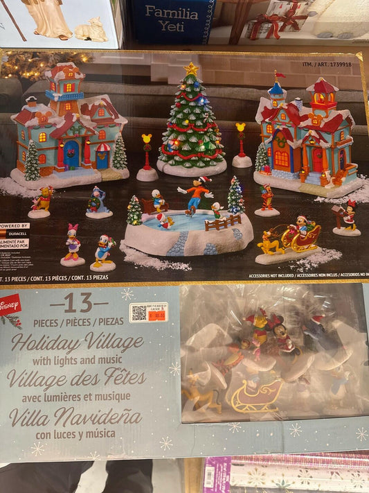 Disney Holiday Village Set, 13-piece set