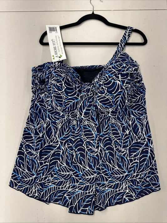 NWT A Shore Fit tummy flattering swim tankini top size 20W