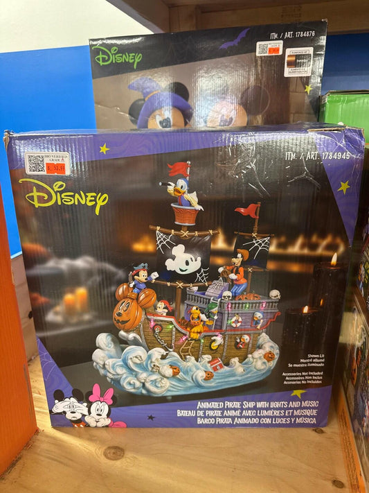 Disney Halloween Animated Pirate Ship With Lights & Music