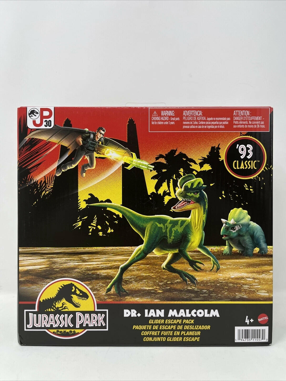 Jurassic Park Dr. Ian Malcolm Glider Escape Pack 93 Classic 30th Anniversary Fig
