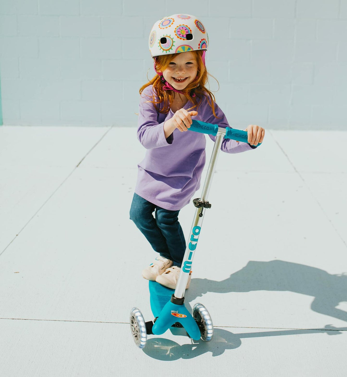 Micro Kickboard - Mini Plus LED 3-Wheeled, Lean-to-Steer, Swiss-Designed Micro Scooter with Light-up Wheels, Ages 2-5 (Blue)