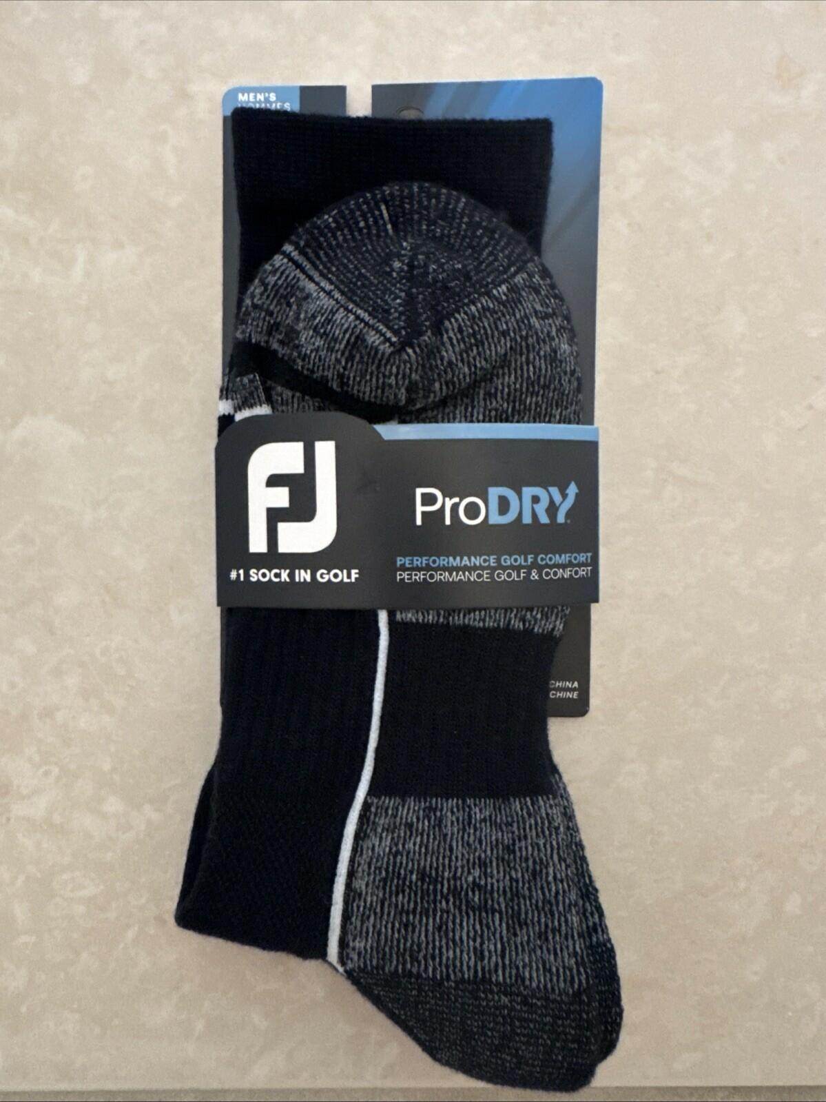 NEW FootJoy Men's ProDry Crew Golf Socks 2 Pairs Driftwood Size 7-12