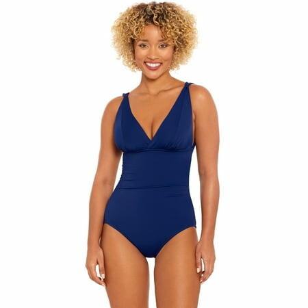 Time and Tru Women s and Women’s Plus Size  V Neck One Piece-Large