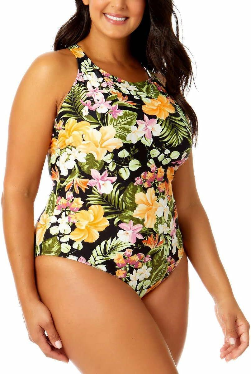 Hurley Womens's UPF 50+ Sun Protection Floral One Piece Swimsuit-xsmall
