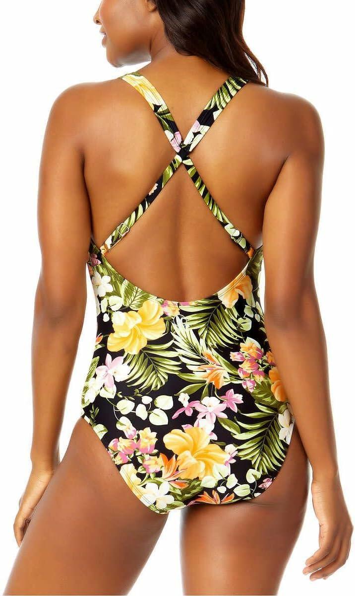 Hurley Womens's UPF 50+ Sun Protection Floral One Piece Swimsuit-xsmall