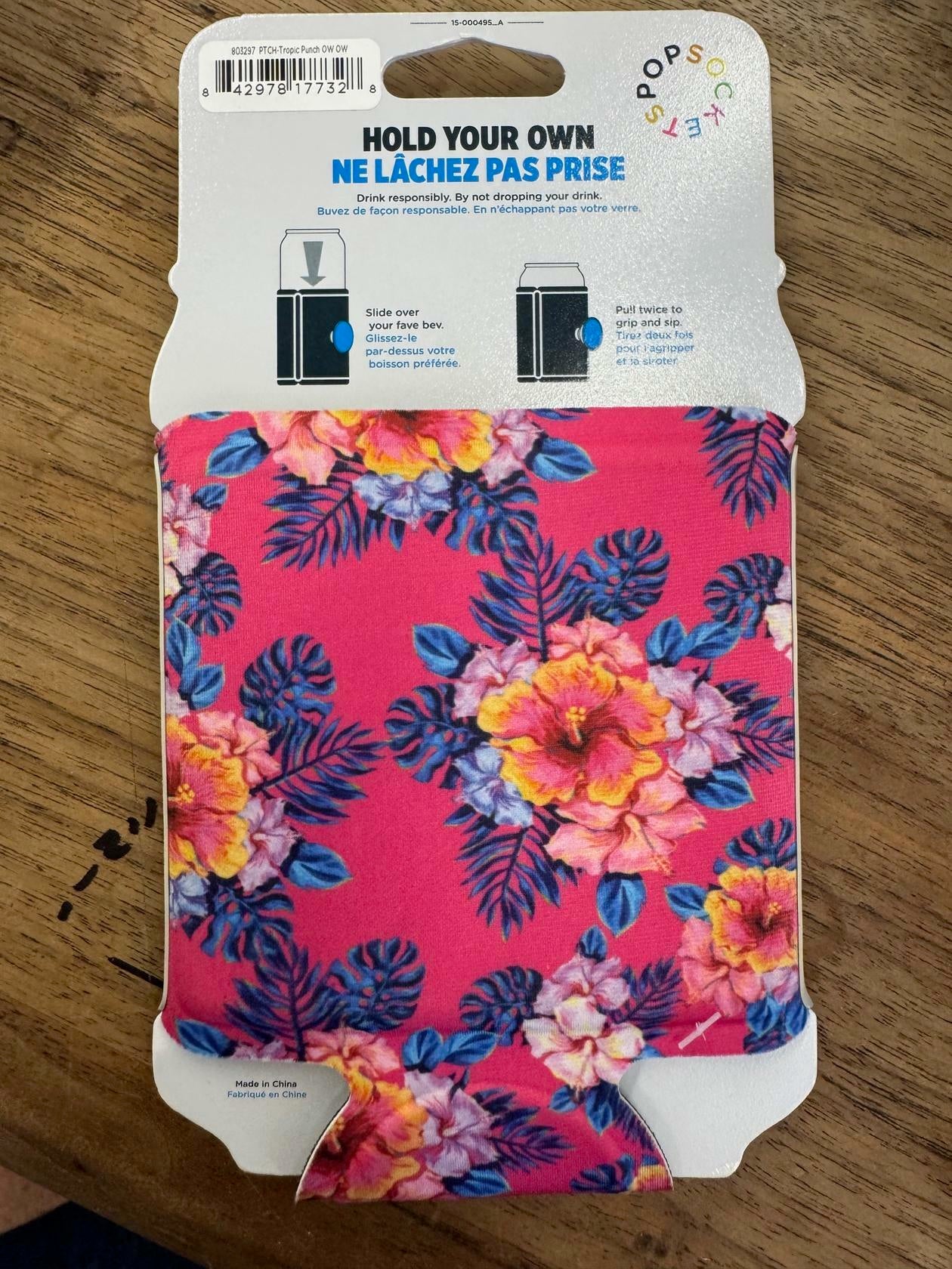 PopSockets PopThirst: Can Holder and Swappable Grip - Tall Can - Tropic Punch