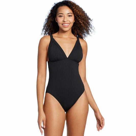 Shade & Shore Women's Ribbed Triangle One Piece Swimsuit-XL