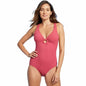 Kona Sol Women's Wide Ribbed Ring Medium Coverage One Piece Swimsuit