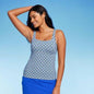 Lands' End Women's UPF 50 Geo Print underwire Square Neck Tankini Top - Medium