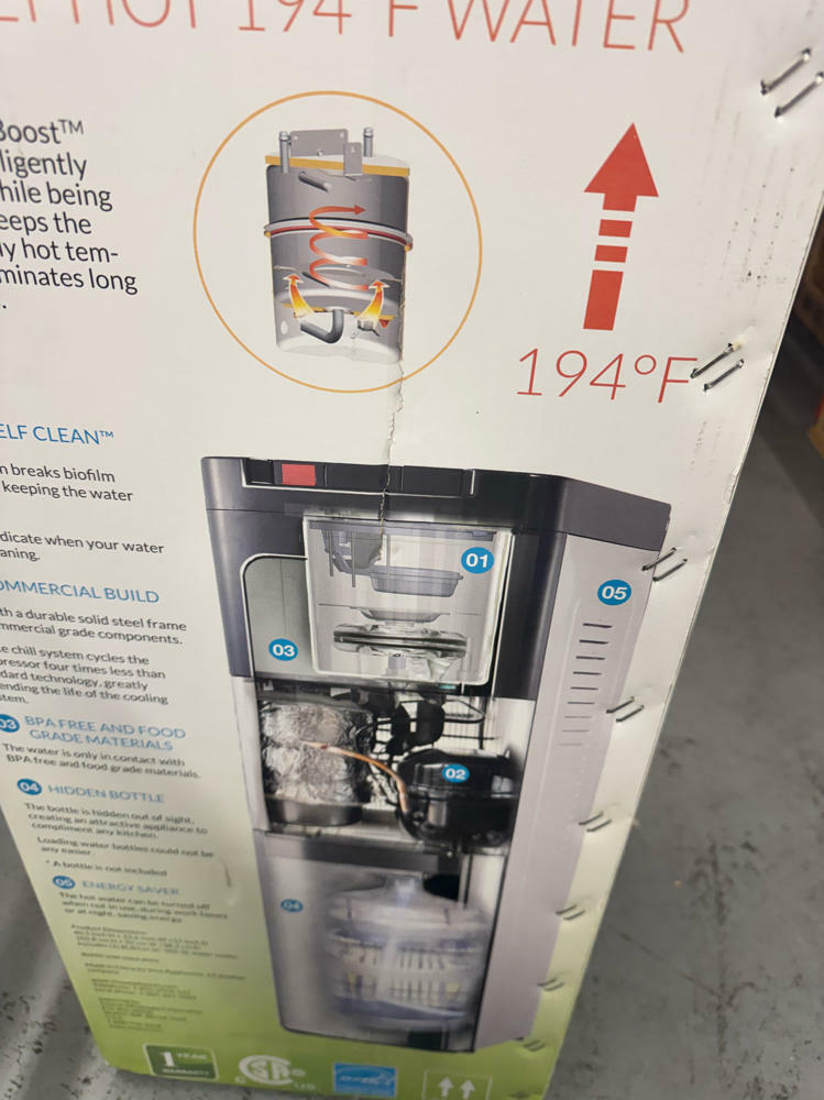 Self Cleaning Stainless Steel Hidden Bottle Water Cooler With Hot & Cold