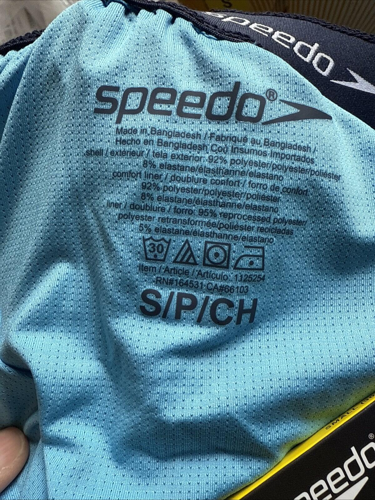 Speedo Mens Tech Volley Swim Trunks UPF 50+ Comfort Liner, Blue XL