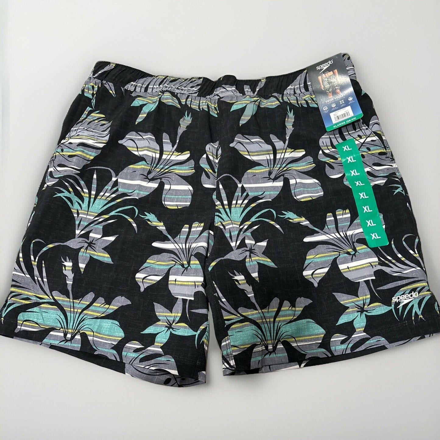 Speedo Men's Swim Trunk Tech Volley Black Floral - Sz XL