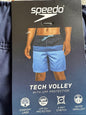 Speedo Mens Tech Volley Swim Trunks UPF 50+ Comfort Liner, Blue XL