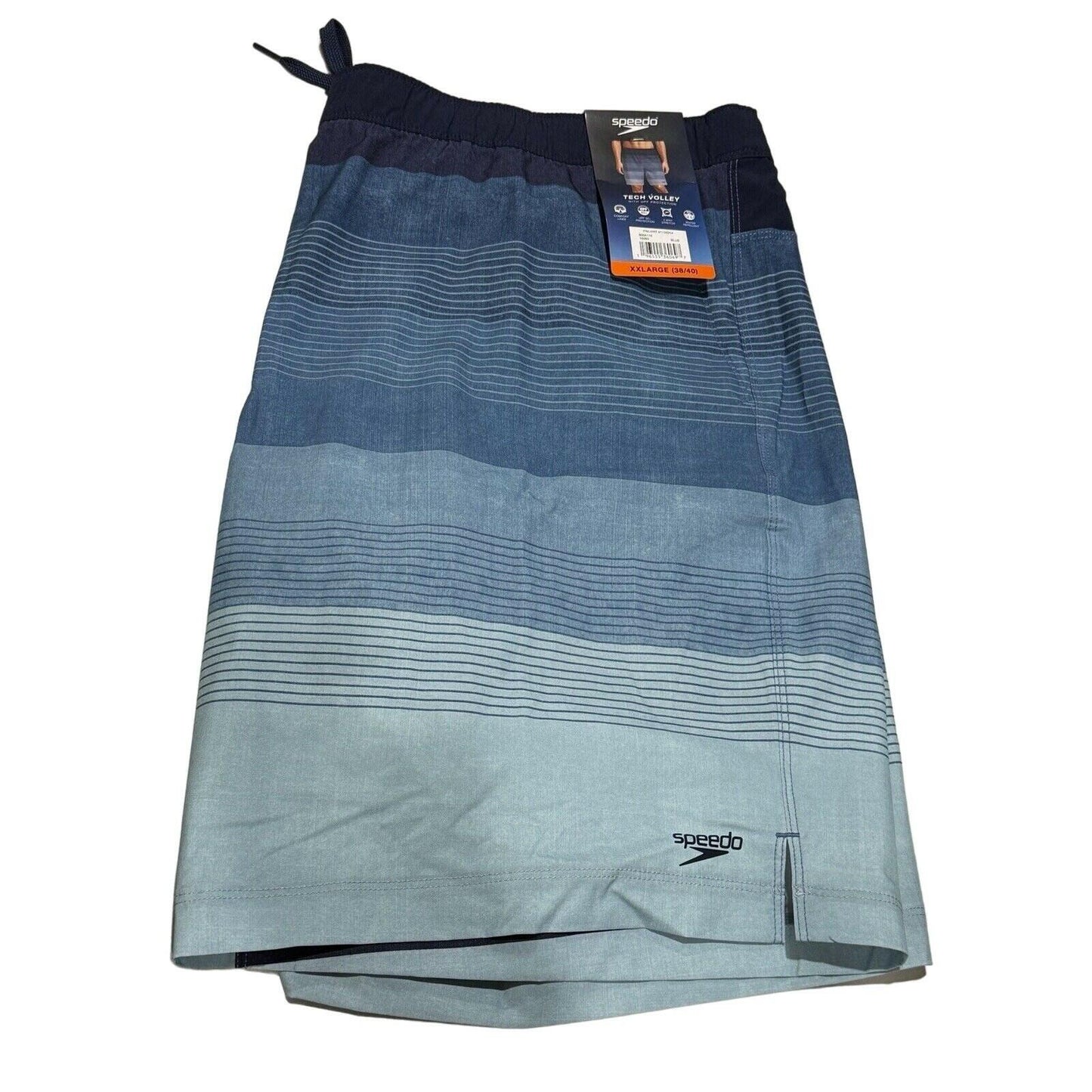 Speedo Men's Tech Volley Swim Shorts Trunks UPF 50+ Comfort Liner Blue XXL 38/40