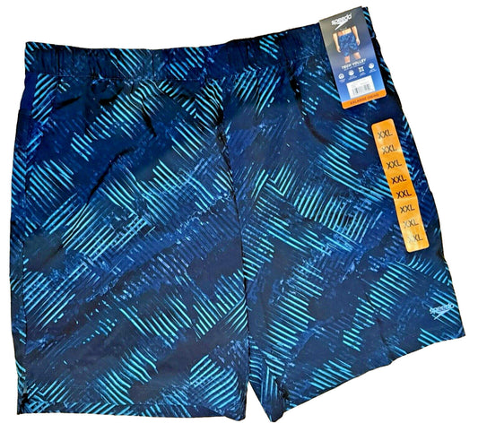 NWT Speedo Tech Volley Mens Bathing Suit Swimsuit Trunks Dark Blue 38/40 XXL 2XL