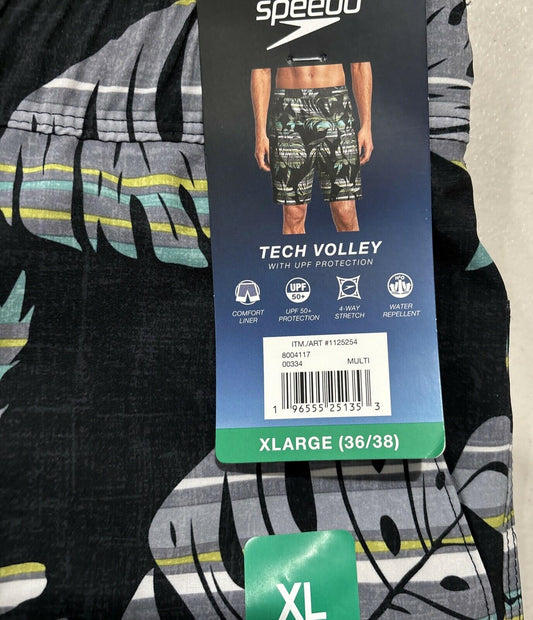 Speedo Men's Swim Trunk Tech Volley Black Floral - Sz XL