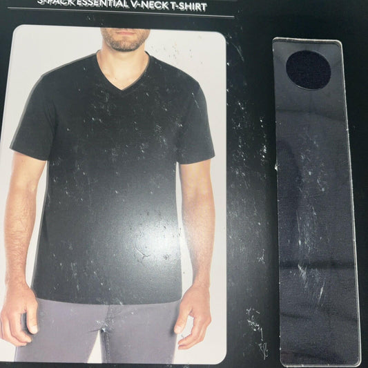 NEW Banana Republic Men's 3-Pack Essential V-Neck T-Shirts, Black Large