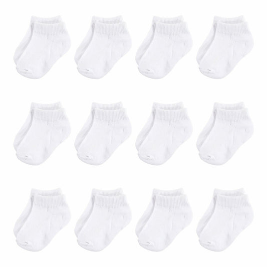 Touched By Nature Baby Organic Cotton Casual Sock-White No Show, 12-24 Months US