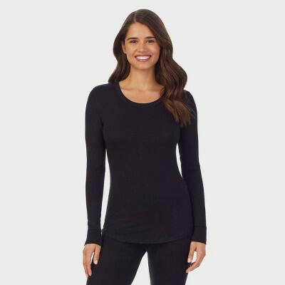 Warm Essentials by Cuddl Duds Women's Smooth Stretch Thermal Scoop Neck Top-M