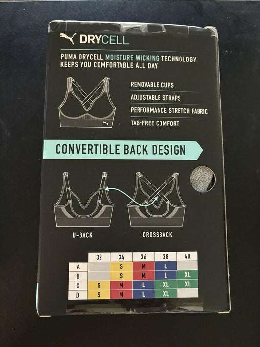 Womens Puma Performance 2 Pack Sports Bra Bras Purple Gray Large L