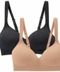 Carole Hochman Seamless Comfort Bra Wire Free Molded Cups Comfort Straps-2-pack